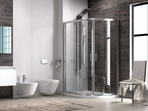 Γωνιακή καμπίνα ντουζιέρας με Διαφανές κρύσταλλο ασφαλείας Flora-210 CL 90 x 90 cm