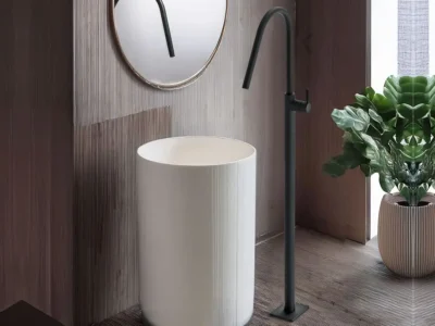 Επιδαπέδια Μπαταρία Νιπτήρα Eurorama Black Matt 13302-400