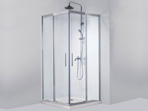 Τετράγωνη καμπίνα ντουζιέρας με Διαφανές κρύσταλλο ασφαλείας Inox-100 CL 120 x 120 cm
