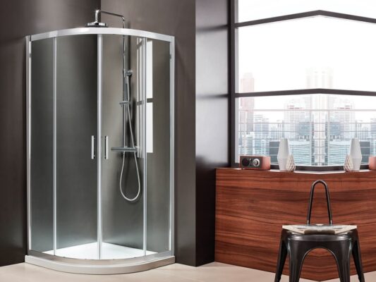 Γωνιακή καμπίνα ντουζιέρας με Διαφανές κρύσταλλο ασφαλείας Plaza Quadrant CL 80 x 80 cm