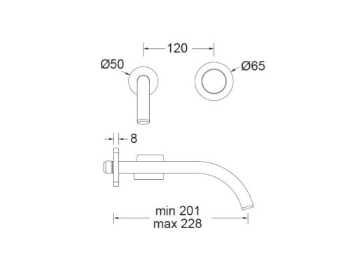 Μπαταρία Νιπτήρα Eurorama Eletta Tecno Inox Matt 167954-110