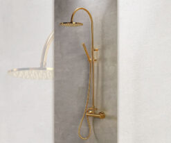 Μπαταρία ντουζιέρας με κολώνα Armando Vicario Slim Gold Brushed 500065-201