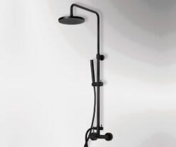 Μπαταρία ντουζιέρας με κολώνα Eurorama Tonda Black Matt 145065-400