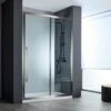 Καμπίνα ντουζιέρας από Τοίχο σε Τοίχο  με Διαφανές κρύσταλλο ασφαλείας Noxx Black Brused PVD 100 cm