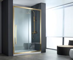 Καμπίνα ντουζιέρας από Τοίχο σε Τοίχο  με Διαφανές κρύσταλλο ασφαλείας Noxx Gold Brused PVD 160 cm