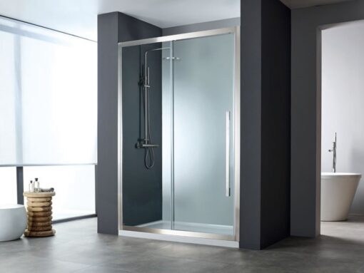 Καμπίνα ντουζιέρας από Τοίχο σε Τοίχο  με Διαφανές κρύσταλλο ασφαλείας Noxx Inox Brused PVD 120 cm