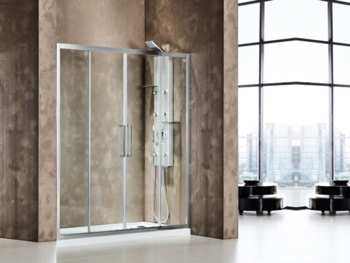 Καμπίνα ντουζιέρας από Τοίχο σε Τοίχο  με Διαφανές κρύσταλλο ασφαλείας Primus Plus-2 Slider 180 cm.