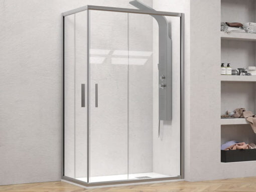 Τετράγωνη καμπίνα ντουζιέρας με Διαφανές κρύσταλλο ασφαλείας Efe-100 CL Argento 140 x 140 cm
