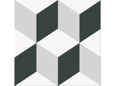 Πορσελανάτα πλακάκια δαπέδου λευκής μάζας Barcelona Cube 25 x 25 cm