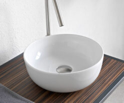 Επιτραπέζιος νιπτήρας μπάνιου από Υαλώδη πορσελάνη Glam 1808-300 White 33 x 33 cm