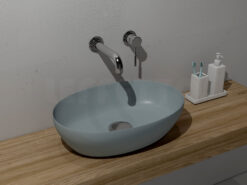 Επιτραπέζιος νιπτήρας μπάνιου από Υαλώδη πορσελάνη Pura 8842-901 Agave 60 x 42 cm