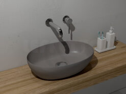 Επιτραπέζιος νιπτήρας μπάνιου από Υαλώδη πορσελάνη Pura 8842-530 Bistro 60 x 42 cm