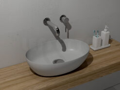 Επιτραπέζιος νιπτήρας μπάνιου από Υαλώδη πορσελάνη Pura 8842-450 Cenere 60 x 42 cm