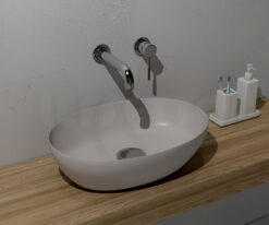 Επιτραπέζιος νιπτήρας μπάνιου από Υαλώδη πορσελάνη Pura 8842-440 Tortora 60 x 42 cm