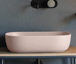 Επιτραπέζιος νιπτήρας μπάνιου από Υαλώδη πορσελάνη Glam 1804-810 Antique Pink 56 x 39 cm