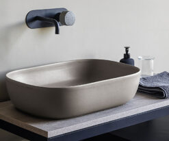 Επιτραπέζιος νιπτήρας μπάνιου από Υαλώδη πορσελάνη Glam 1804-510 Sand Beige 56 x 39 cm