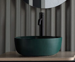 Επιτραπέζιος νιπτήρας μπάνιου από Υαλώδη πορσελάνη Glam 1807-900 Musk Green 39 x 39 cm