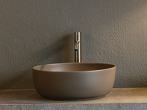 Επιτραπέζιος νιπτήρας μπάνιου από Υαλώδη πορσελάνη Glam 1807-510 Sand beige 39 x 39 cm