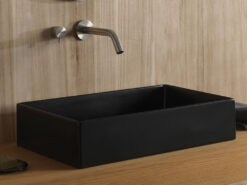 Επιτραπέζιος νιπτήρας μπάνιου από Υαλώδη πορσελάνη Teorema 5101-401 Ardesia Black 60 x 40 cm