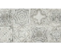Πλακάκια μπάνιου Kalina Gris Decor 25 x 50 cm με Matt επιφάνεια, λευκής μάζας