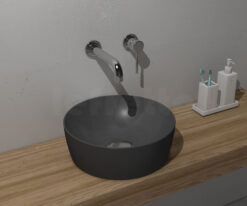 Επιτραπέζιος νιπτήρας μπάνιου από Υαλώδη πορσελάνη Sand 9039-401 Ardesia 40 x 40 cm