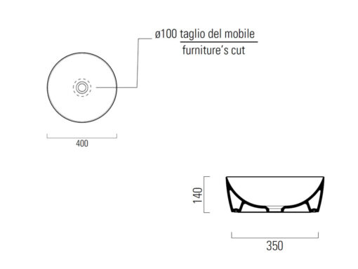 Επιτραπέζιος νιπτήρας μπάνιου από Υαλώδη πορσελάνη Sand 9039-920 Chiaccio 40 x 40 cm