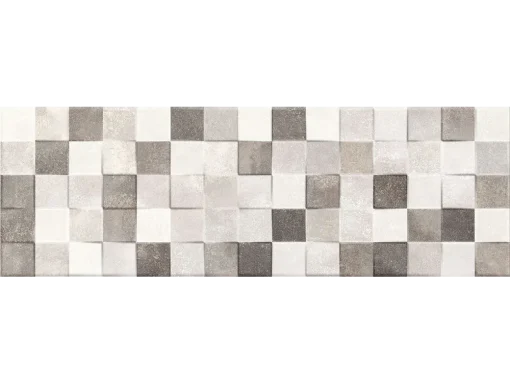 Πλακάκια μπάνιου Madison Gris Cubik 25 x 75 cm με Matt επιφάνεια, λευκής μάζας