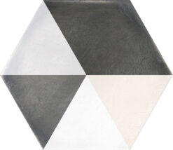 Πορσελανάτα πλακάκια δαπέδου λευκής μάζας Hexa Boreal Geo Mix 23 x 27 cm