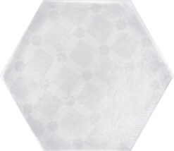 Πορσελανάτα πλακάκια δαπέδου λευκής μάζας Hexa Boreal Hidra Blanco 23 x 27 cm
