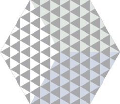 Πορσελανάτα πλακάκια δαπέδου λευκής μάζας Hexa Peonia Azul 23 x 27 cm