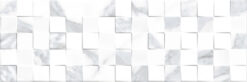 Πλακάκια μπάνιου Tajmahal Statuario Cubic 25 x 75 cm με Γυαλιστερή επιφάνεια, λευκής μάζας