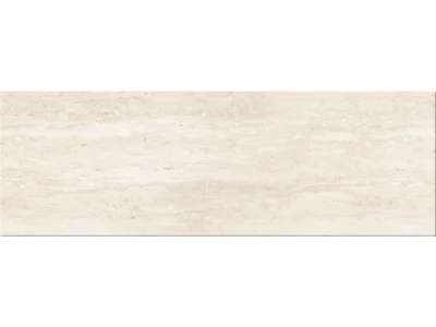 Πλακάκια μπάνιου Tajmahal Travertino 25 x 75 cm με Γυαλιστερή επιφάνεια, λευκής μάζας