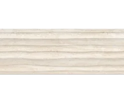 Πλακάκια μπάνιου Tajmahal Travertino Dune 25 x 75 cm με Γυαλιστερή επιφάνεια, λευκής μάζας