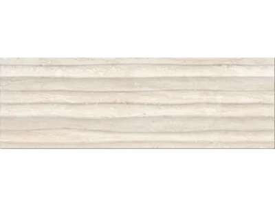 Πλακάκια μπάνιου Tajmahal Travertino Dune 25 x 75 cm με Γυαλιστερή επιφάνεια, λευκής μάζας