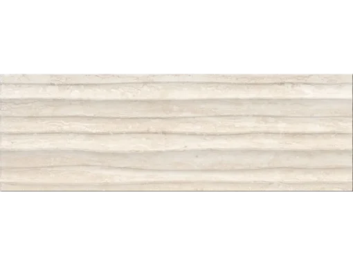 Πλακάκια μπάνιου Tajmahal Travertino Dune 25 x 75 cm με Γυαλιστερή επιφάνεια, λευκής μάζας