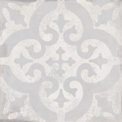 Πορσελανάτα πλακάκια δαπέδου λευκής μάζας Triana Flor Gris 25 x 25 cm