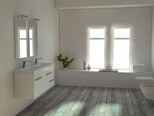 Έπιπλο μπάνιου Rio με πορσελάνινο νιπτήρα 120 x 44 x 50 cm σε απόχρωση Λευκή. Υλικό κατασκευής πολυεστερική γυαλιστερή λάκα.