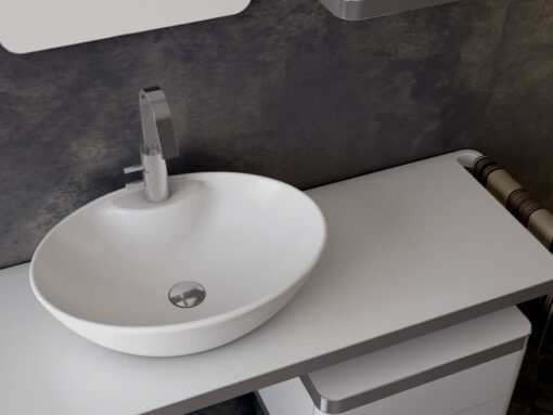 Επιτραπέζιος νιπτήρας μπάνιου από Υαλώδη πορσελάνη Serel CH34-300 55 x 41 cm.Χωρίς Υπερχείλιση.