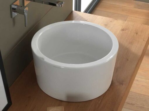 Επιτραπέζιος νιπτήρας μπάνιου από Υαλώδη πορσελάνη Bucket 8807-300 φ 42 cm.Με προστασία κατά των αλάτων.