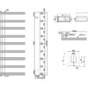 Καλοριφέρ μπάνιου Design-2 Chrome 125 x 50 cm. Κατασκευή από Χάλυβα ψυχρής εξέλασης με 9 Οριζόντια στοιχεία.