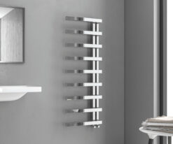 Καλοριφέρ μπάνιου Design-2 Chrome 80 x 50 cm. Κατασκευή από Χάλυβα ψυχρής εξέλασης με 6 Οριζόντια στοιχεία.
