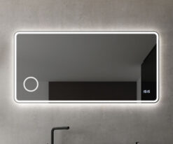 Καθρέπτης μπάνιου με φωτισμό LED Cult 100 x 80 cm. Ορθογώνιο σχήμα με περιμετρικό φωτισμό και μπουτόν αφής ON / OFF.