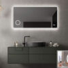 Καθρέπτης μπάνιου με φωτισμό LED Cult 120 x 80 cm. Ορθογώνιο σχήμα με περιμετρικό φωτισμό και μπουτόν αφής ON / OFF.