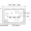 Καθρέπτης μπάνιου με φωτισμό LED Form 60 x 80 cm. Ορθογώνιο σχήμα με δυνατότητα Κάθετης η Οριζόντιας τοποθέτησης.