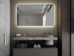 Καθρέπτης μπάνιου με φωτισμό LED Joy 50 x 70 cm. Ορθογώνιο σχήμα με δυνατότητα Κάθετης η Οριζόντιας τοποθέτησης.