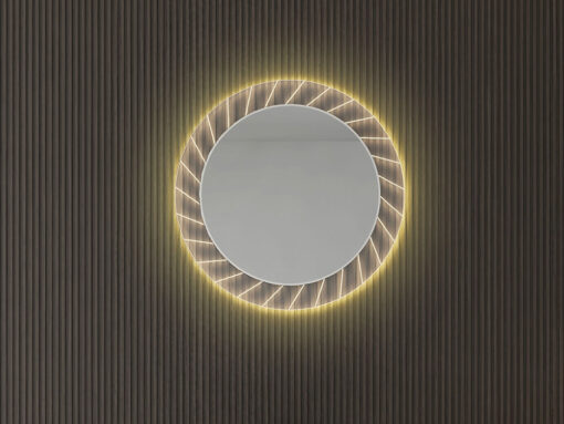 Καθρέπτης μπάνιου με φωτισμό LED Sun Φ70 cm. Κυκλικό σχήμα με περιμετρικό φωτισμό πάχους 60 mm