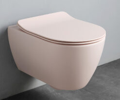 Κρεμαστή λεκάνη WC Τουαλέτας Moon Clean Flush Antique Pink 50 cm από Υαλώδη πορσελάνη.