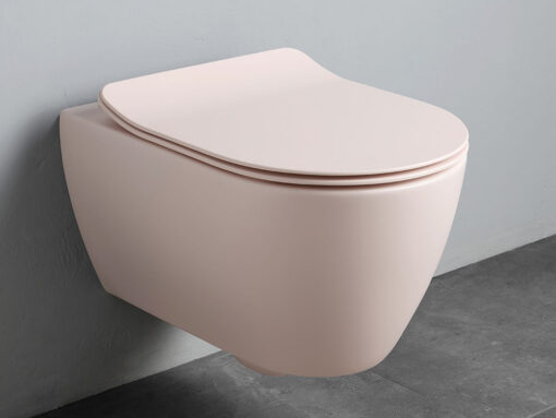 Κρεμαστή λεκάνη WC Τουαλέτας Moon Clean Flush Antique Pink 50 cm από Υαλώδη πορσελάνη.