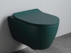Κρεμαστή λεκάνη WC Τουαλέτας Moon Clean Flush Musk Green 50 cm από Υαλώδη πορσελάνη.