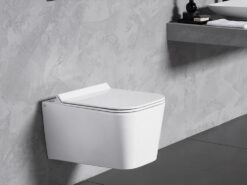 Κρεμαστή λεκάνη WC Τουαλέτας Enzo Rimless White Matt 55 cm από Υαλώδη πορσελάνη.